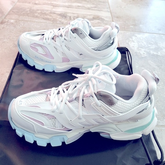 Balenciaga Track Sneakers in White Blue Purple, Size 41 New w/Dust Bag $1,150 - Picture 5 of 13
